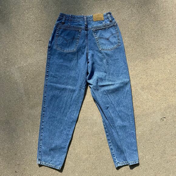 Vintage 90s Levi's 960 High Waist Pleated Elastic Waist Mom Jeans Size 10 - Picture 3 of 13
